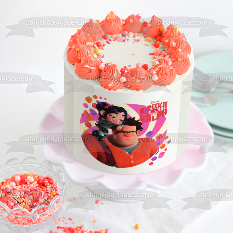 Wreck-It Ralph Vanellope and Gum Drops Edible Cake Topper Image ABPID05586