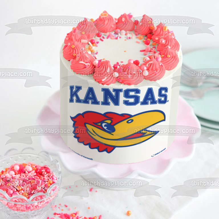 Imagen comestible para tarta con logotipo de Kansas Jayhawks NCAA ABPID05839