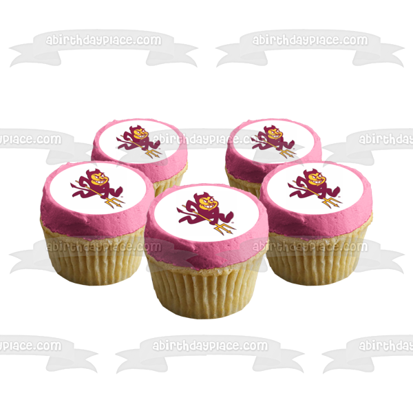 Sparky the Sun Devil Logo Edible Cake Topper Image ABPID05845
