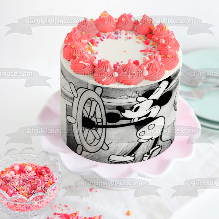 Mickey Mouse Steamboat Willie Edible Cake Topper Image ABPID05779