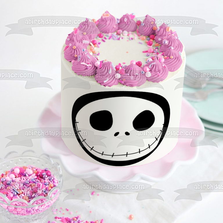 La noche antes de Navidad Jack Skellington cara decoración comestible para tarta imagen ABPID05869