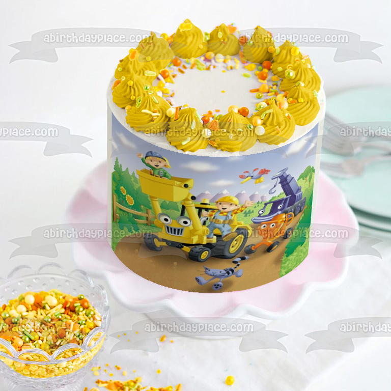 Imagen comestible para decoración de tarta de Bob el Constructor Scoop Lofty and Dizzy ABPID05874