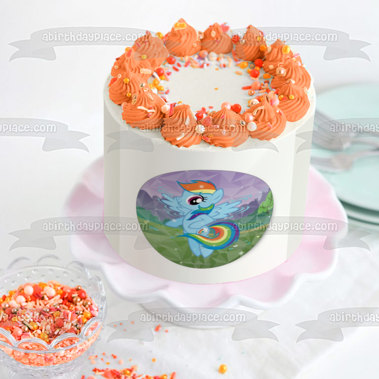 My Little Pony Equestria Girls Rainbow Dash Edible Cake Topper Image ABPID05887
