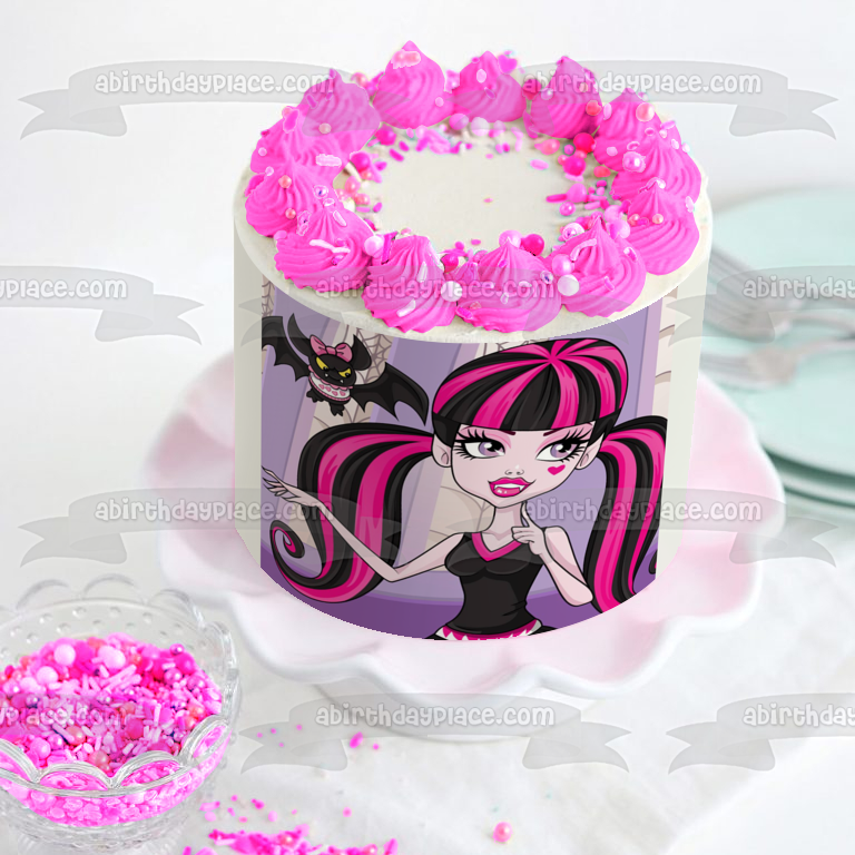 Adorno comestible para tarta Monster High Draculaura Bat, imagen ABPID05953