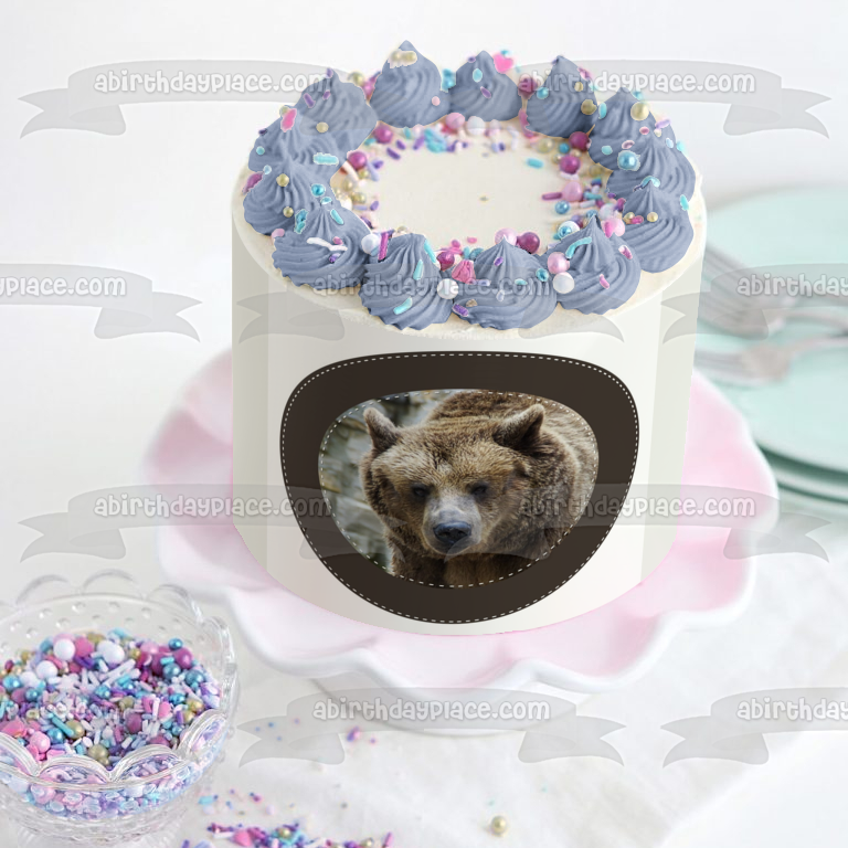 Grizzly Bear Trees Edible Cake Topper Image ABPID05971
