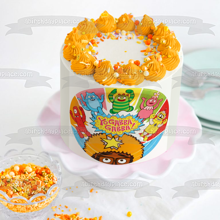 Yo Gabba Gabba Muno Foofa Brobee Toodee and Plex Edible Cake Topper Image ABPID06313