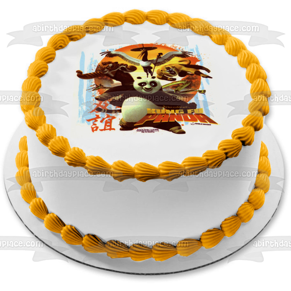 Kung Fu Panda Po Tigress Viper and Monkey Edible Cake Topper Image ABPID06187