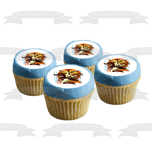 Imagen comestible para tarta de Kung Fu Panda Po Tigresa Víbora y mono ABPID06187