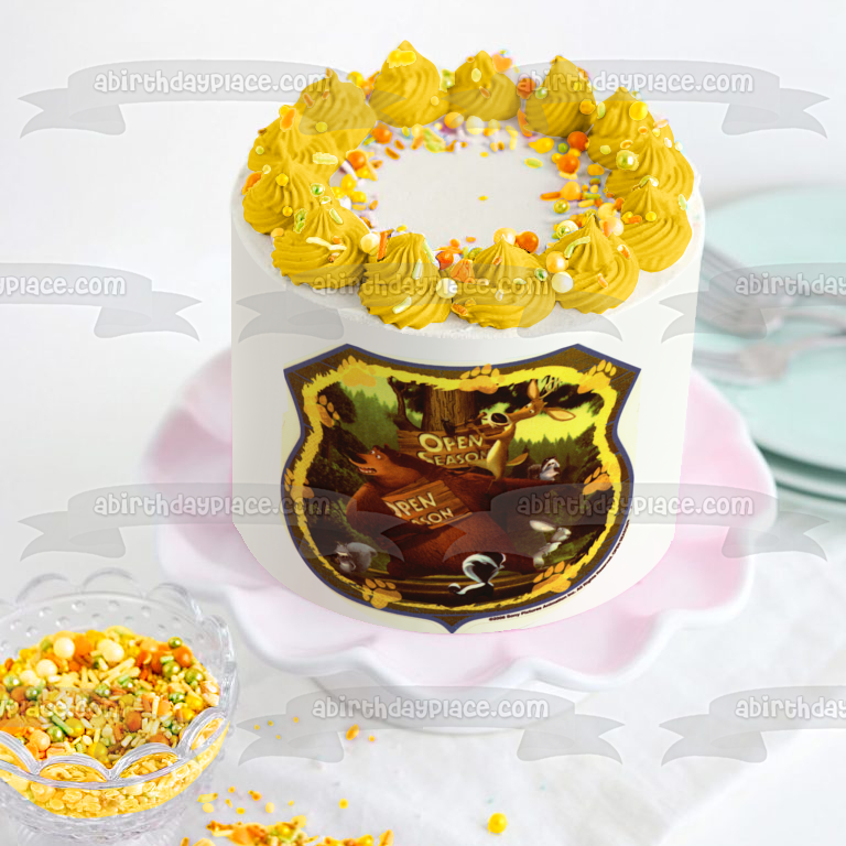 Open Season Boog Elliot Maria McSquizzy and Buddy Edible Cake Topper Image ABPID06395