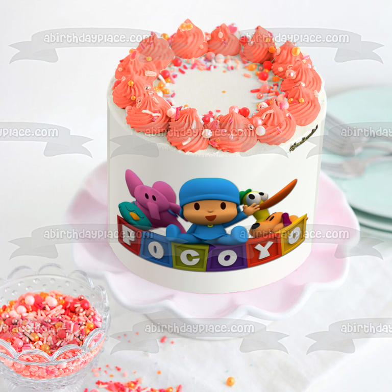 Pocoyó Pato Elly Loula y Sleepy Bird Adorno comestible para tarta Imagen ABPID06420