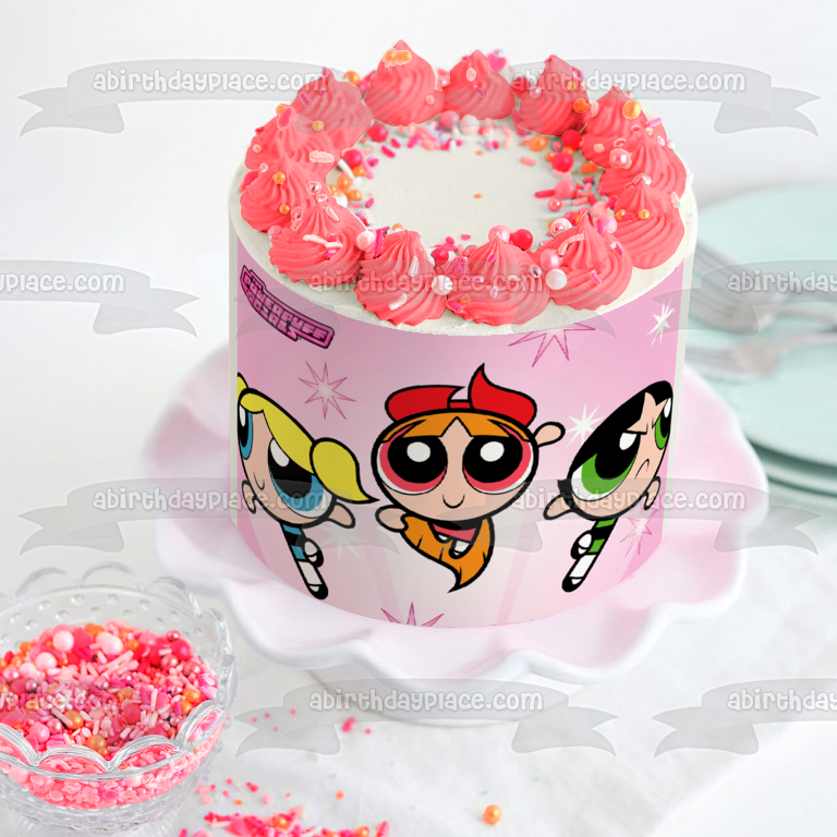 The Power Puff Girls Buttercup Bubbles and Blossom Edible Cake Topper Image ABPID06280