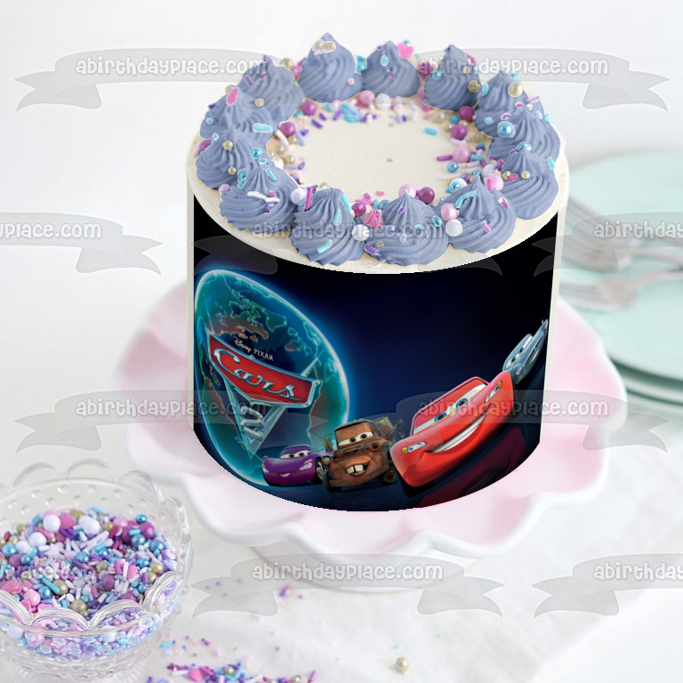 Cars Mater Lightening McQueen Sally and Holley Edible Cake Topper Image ABPID06281