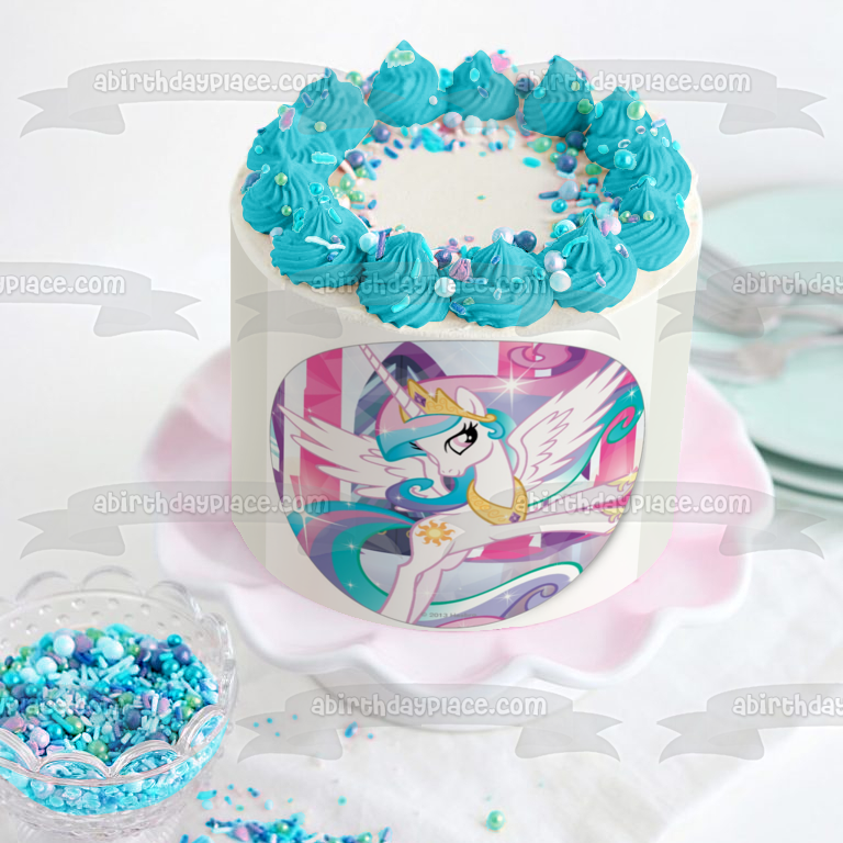 My Little Pony Princesa Celestia con una corona Imagen comestible para decoración de tarta ABPID06762