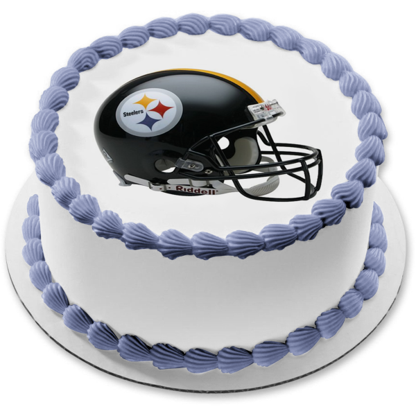 fondant football helmet topper Pittsburgh Steelers Logo Helmet NFL National Football League Edible Ca – A Birthday Place