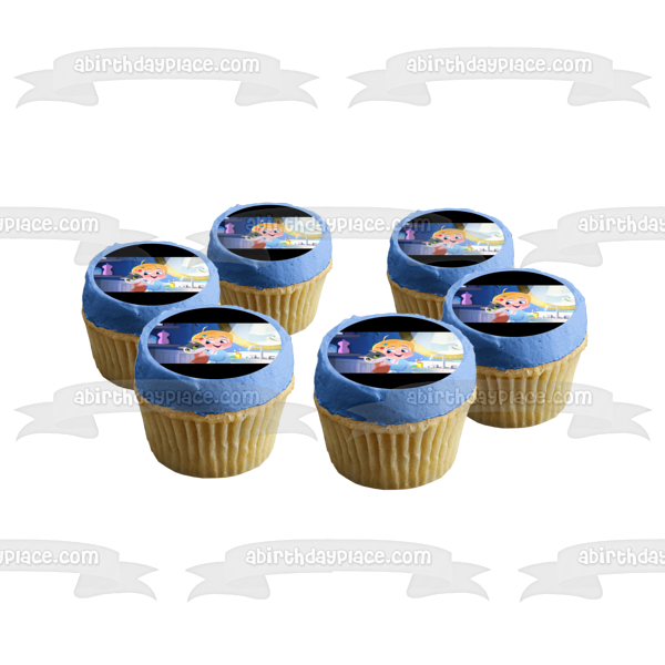 Little Ellen Huggig a Kitten Edible Cake Topper Image ABPID55335