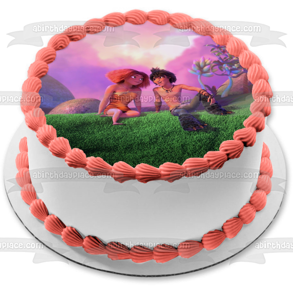 Los Croods: Árbol genealógico Eep y Guy Imagen comestible para decoración de tarta ABPID55367