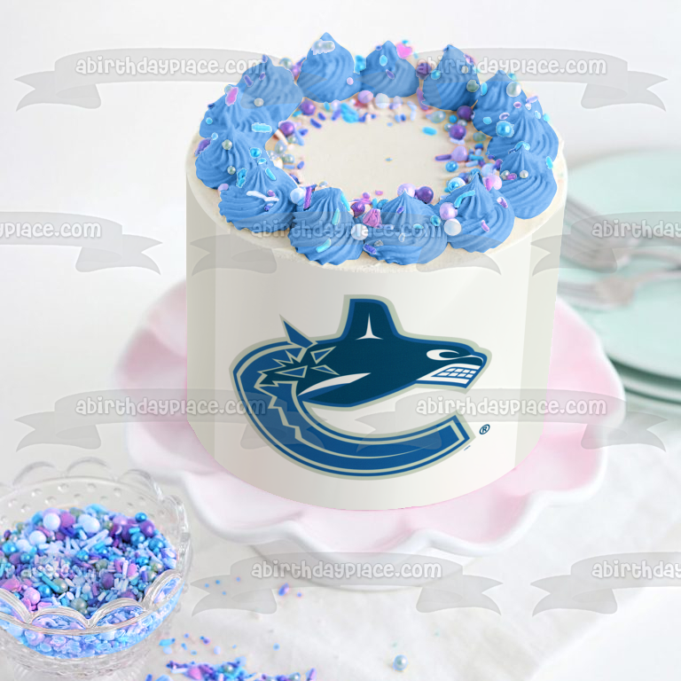 Vancouver Canucks Logo NHL Edible Cake Topper Image ABPID07314