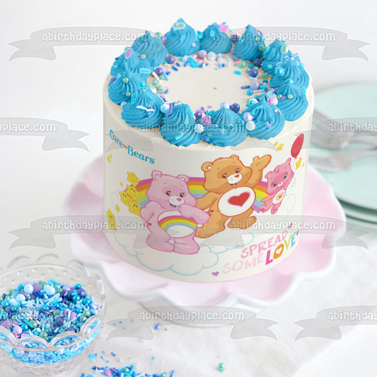 Carebears Spread Some Love Cheer Bear Oso Tenderheart y Oso Wonderheart Imagen comestible para decoración de tarta ABPID07283