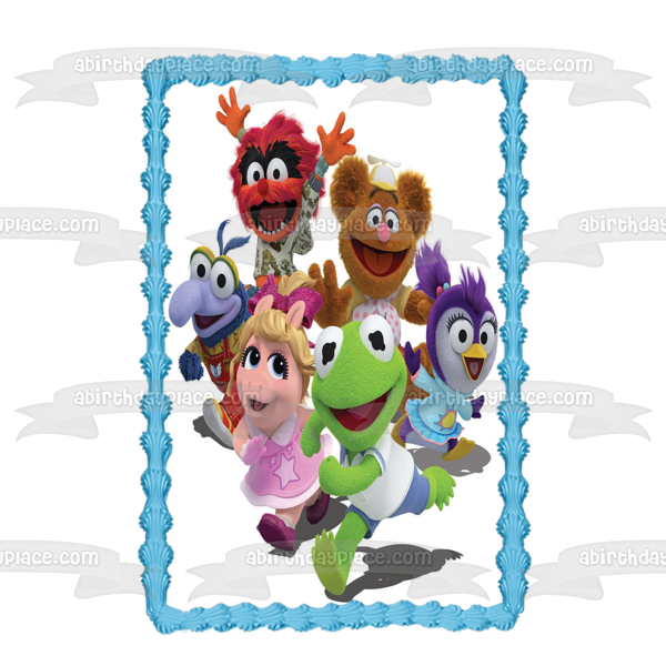 Muppet Babies Kermit Miss Piggy Gonzo Animal Fozzie Bear and Summer Edible Cake Topper Image ABPID07510
