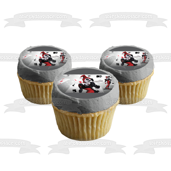 Harley Quinn and Ace Playing Cards Chiappa Rhino Edible Cake Topper Image ABPID07516