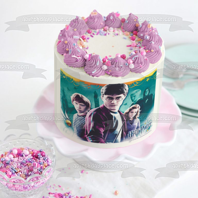 Harry Potter Hermione Granger Ron Weasley Professor Serverus Snape and Draco Malfoy Edible Cake Topper Image ABPID07693