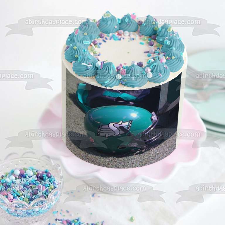 Saskatchewan Roughriders Canadian Football League CFL Casco comestible para tarta imagen ABPID07781