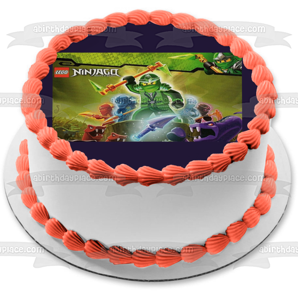 LEGO Ninjago Masters of Spinjitzu Lloyd Kai Zane Cole and Jay Edible Cake Topper Image ABPID07867
