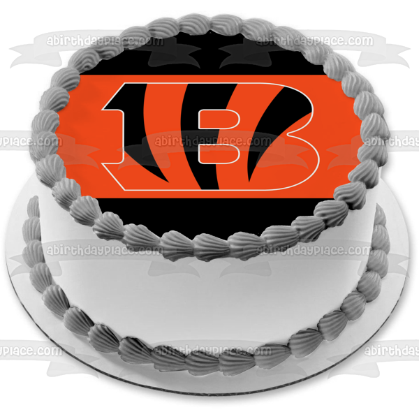 Cincinnati Bengals Logo Edible Cake Topper Image ABPID55394