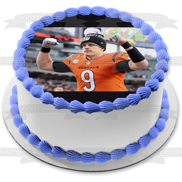 Cincinnati Bengals Quarterback Joe Burrow Edible Cake Topper Image ABPID55404