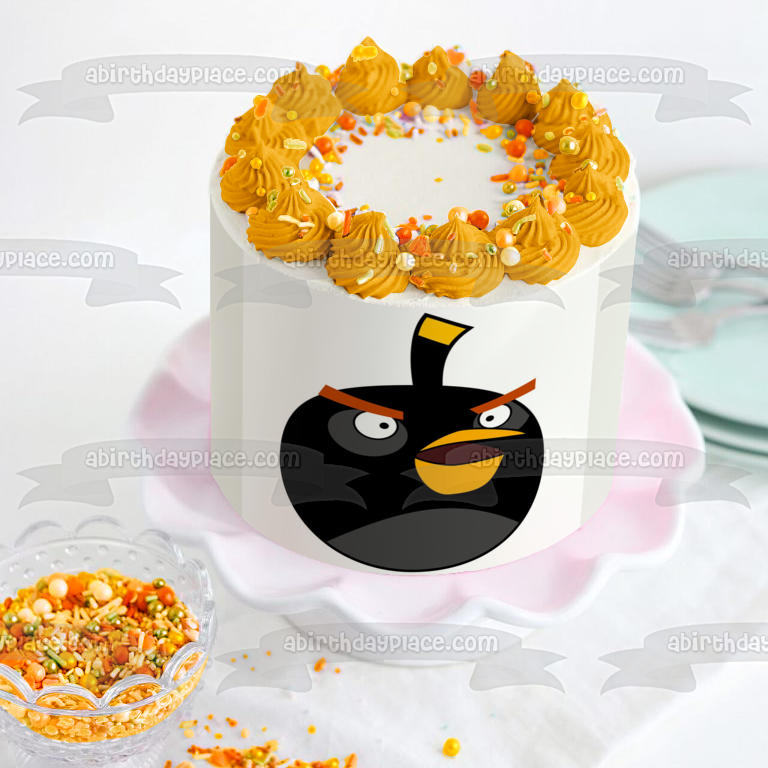 Angry Birds Black Bird Bomb Edible Cake Topper Image ABPID08156