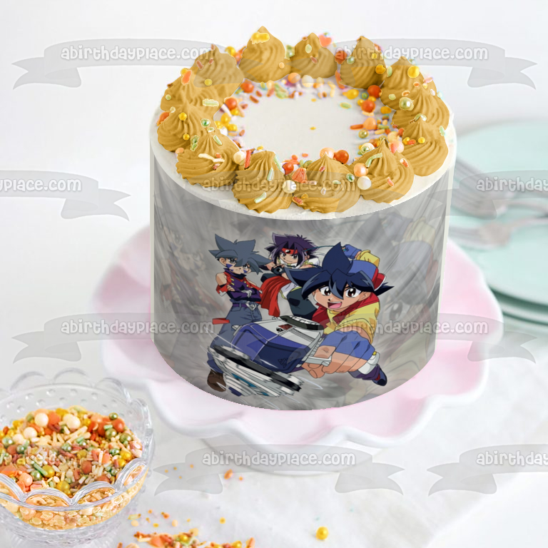 Beyblade Burst Tyson Kai and Hiro Edible Cake Topper Image ABPID08055