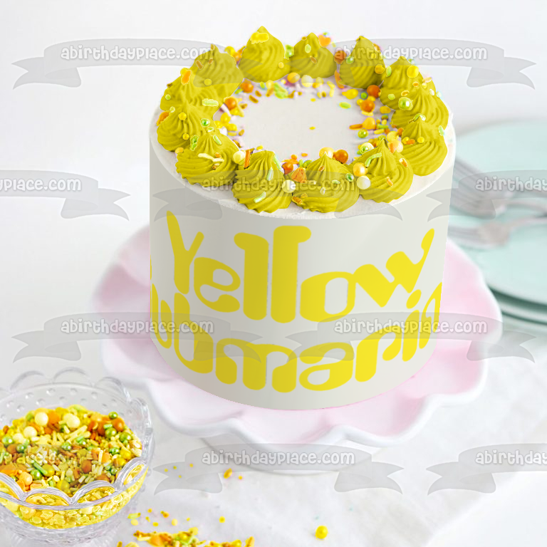 The Beatles Yellow Submarine Logo Edible Cake Topper Image ABPID08190