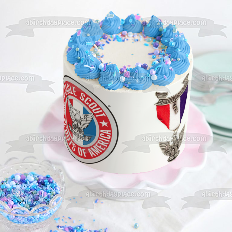 Eagle Scout Emblem and Medal Edible Cake Topper Image ABPID08090