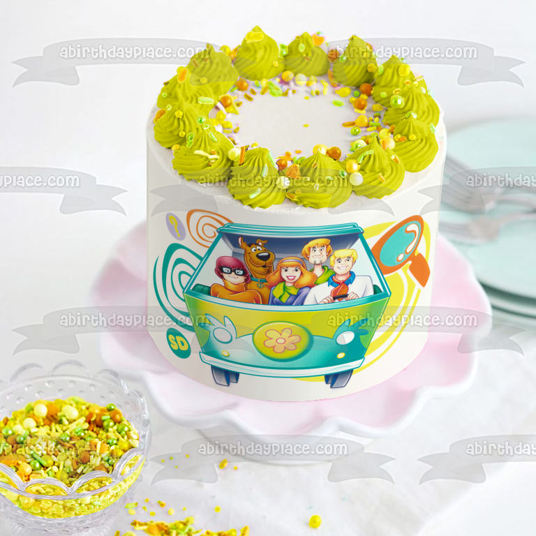 Scooby Doo Mystery Machine Shaggy Velma Daphne and Fred Edible Cake Topper Image ABPID08263