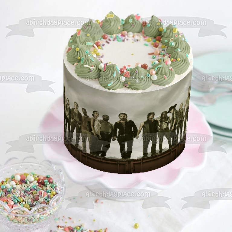 Imagen comestible para tarta de The Walking Dead Darryl Rick Michonne Glenn Rhee ABPID08282