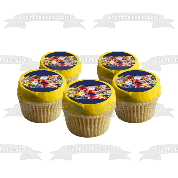 Mario Kart 8 Bowser Princess Peach Edible Cake Topper Image ABPID55445