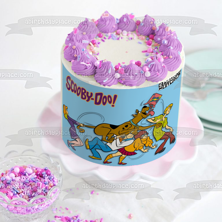 Scooby-Doo Shaggy Velma Fred Daphne Scooby Snacks Decoración comestible para tarta Imagen ABPID08341