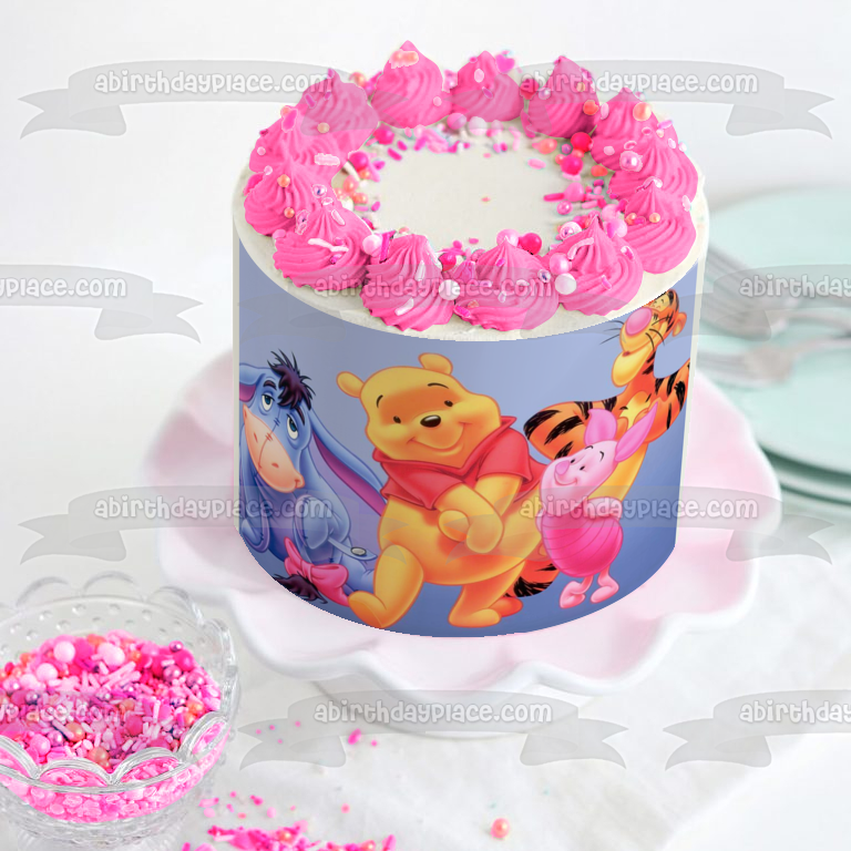 Disney Winnie the Pooh Eeyore Piglet Tigger Edible Cake Topper Image ABPID08532