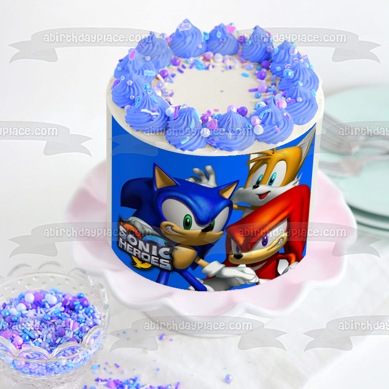 Sonic the Hedgehog Heroes Tails Knuckles the Echidna Edible Cake Topper Image ABPID08550