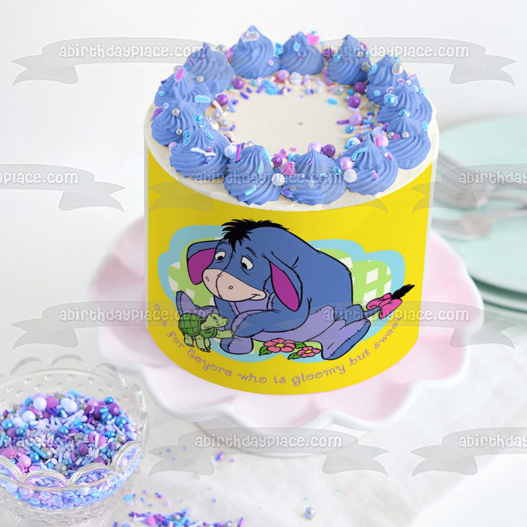 Disney Winnie the Pooh E Is for Eeyore Gloomy Sweet Edible Cake Topper Image ABPID09199