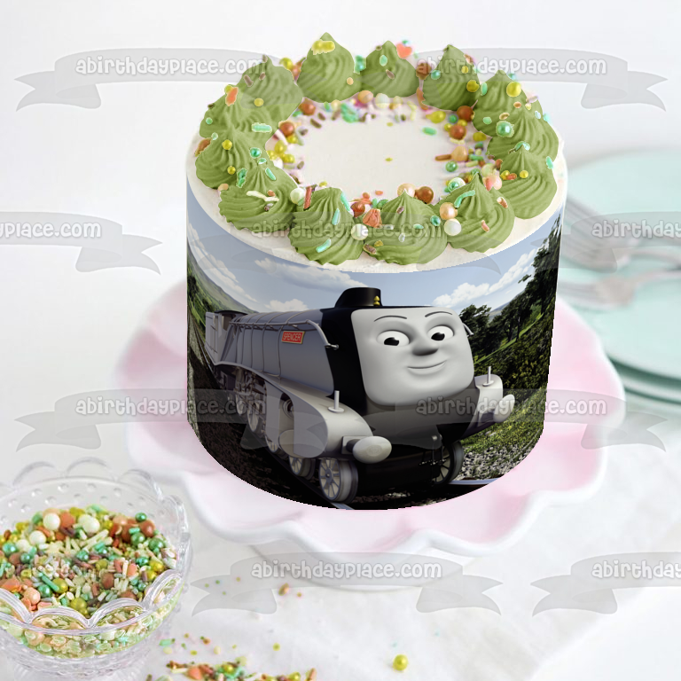 Thomas and Friends Spencer Train Track Edible Cake Topper Image ABPID10120