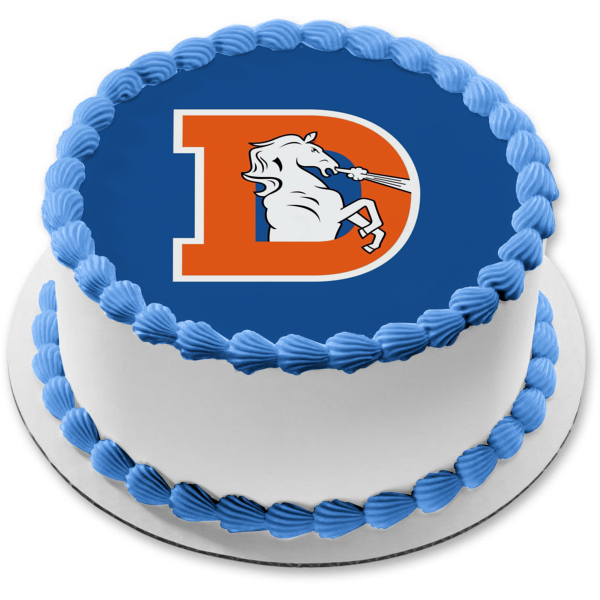 Denver Broncos Throwback Logo NFL Edible Cake Topper Image