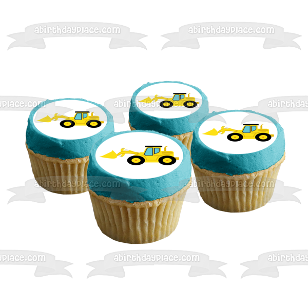 Construction Equipment Bulldozer Edible Cake Topper Image ABPID11142