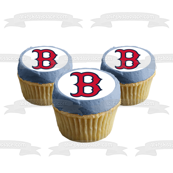 Boston Red Sox B Logo MLB Baseball Edible Cake Topper Image ABPID11200