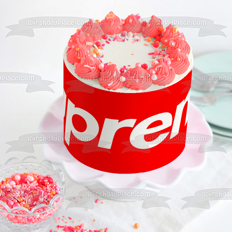 Supreme Logo Clothing Store New York Edible Cake Topper Image ABPID11267