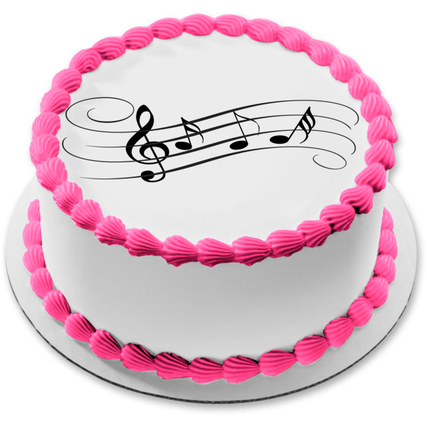 Music Sheet Music Notes Clef Note Edible Cake Topper Image ABPID11294