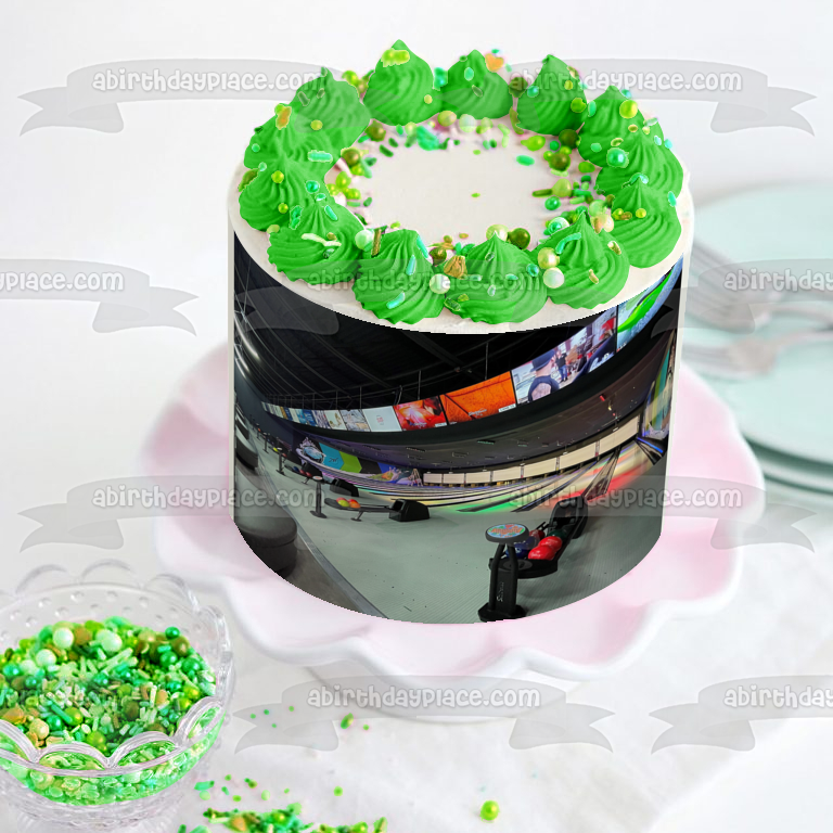 Bowling Alley Lanes Bowling Balls Edible Cake Topper Image ABPID55626