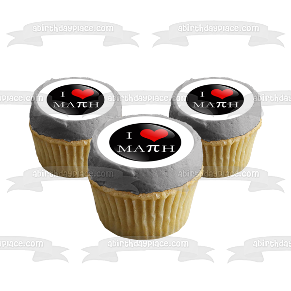I Heart Math Pi Symbol Edible Cake Topper Image ABPID55658