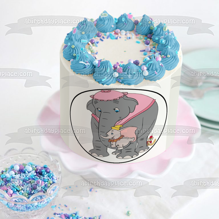 Disney Baby Dumbo Mrs. Jumbo Timothy Q. Mouse Edible Cake Topper Image ABPID11814
