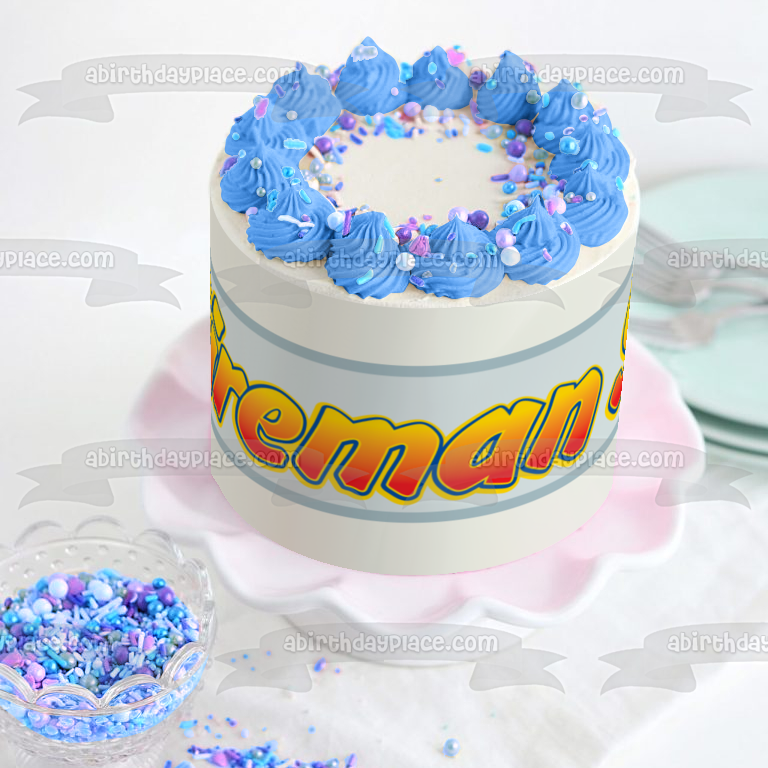 Imagen comestible para decoración de tarta con el logotipo de Sam el Bombero ABPID12069